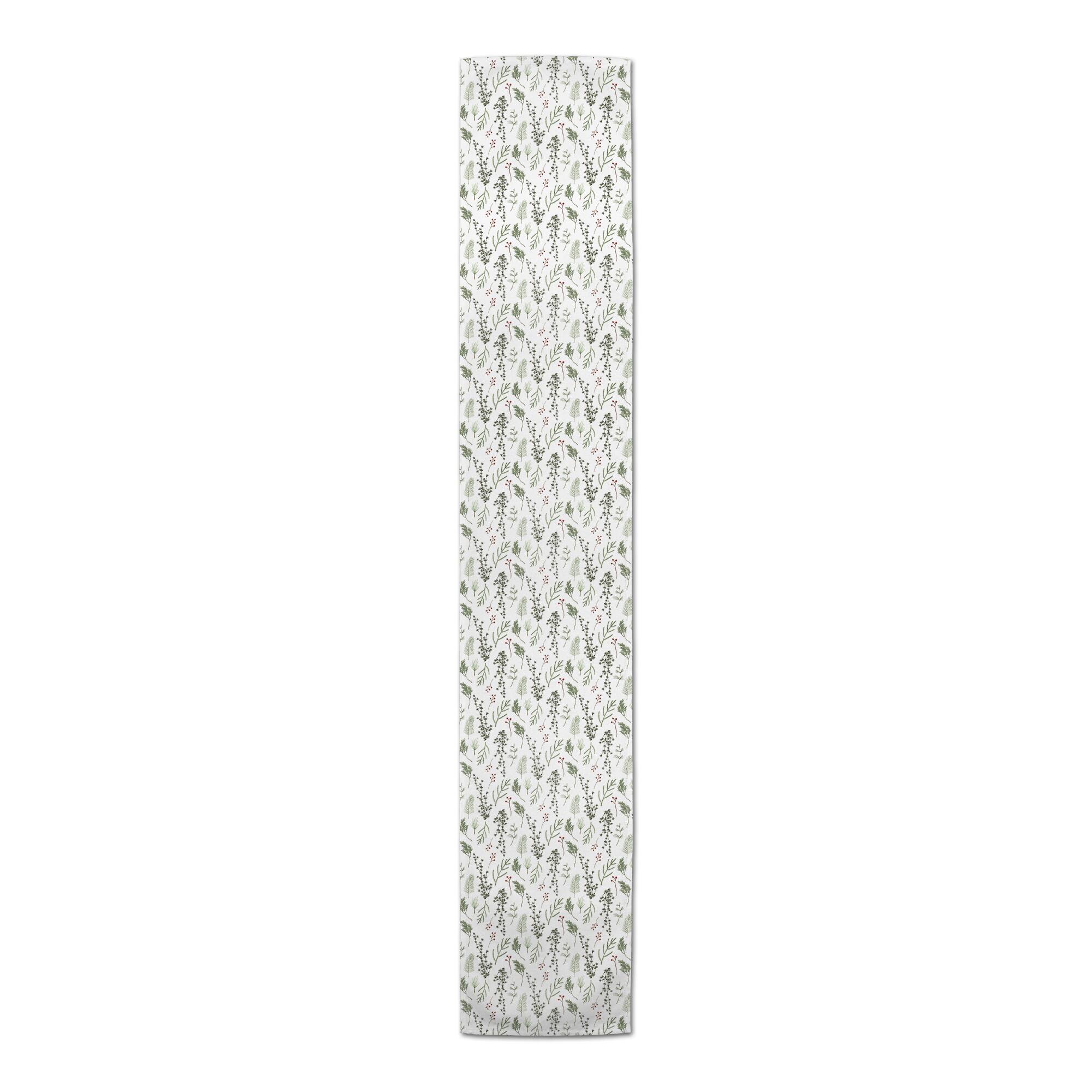 90" Pine Greenery Cotton Twill Runner